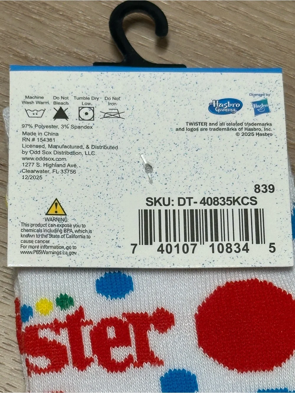 🔴 Hasbro Gaming Twister Board Game Novelty Crew Socks